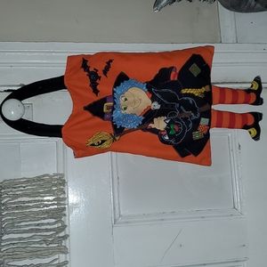 Charming Vintage Pre-owned Halloween Trick or Treat  Dearie Witch Textile Bag